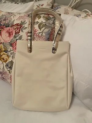 Vintage Burberry Fragrance White Tote Bag / Carry All Laptop /Novacheck Trim NIP • $75