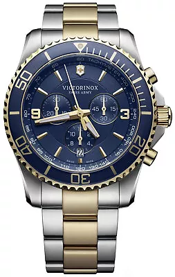 Victorinox Swiss Army Maverick Chronograph Two-Tone Steel Date Mens Watch 241791 • $629