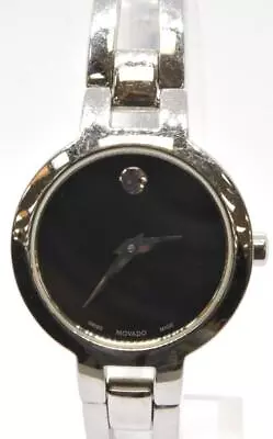 Movado Amorosa Black Museum Dial Quartz Stainless Wrist Watch 52.3.14.1438 • $79.99