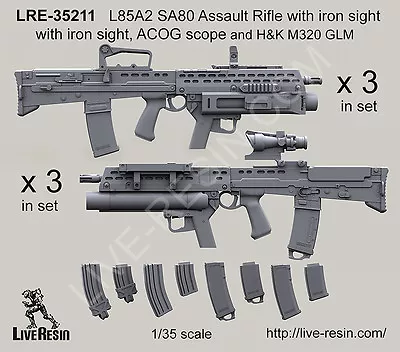 Live Resin 1/35 LRE-35211 L85A1 SA80 Assault Rifle With Iron Sight (4) • $19.99