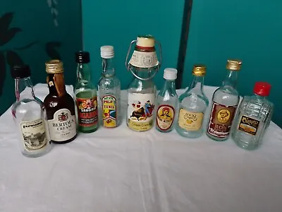 9 X Vintage Miniature Alcohol Bottles - Mixed Bottle Styles • £8