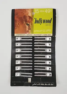 Vintage 1967 Hair Pins 14 Hollywood Pin Curl Clips On Original Card - USA • $13.99