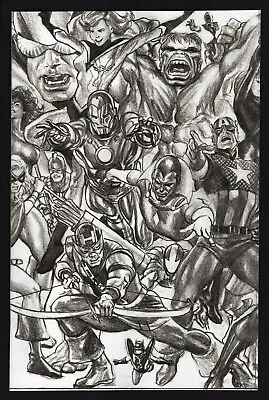 AVENGERS #4 Alex Ross 1:100 Sketch Virgin Connecting Variant NM • $40