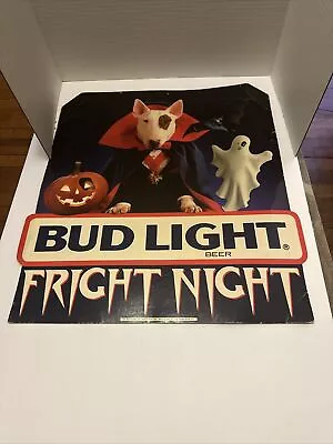 Vtg Bud Light Spuds Mackenzie Halloween Fright Night Beer Sign Double Sided 1988 • $49.99