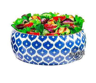 10  Large Wooden Bowl With Spoon Fork Printed Salad Bowl Kitchen Toxic Safe Item • $40