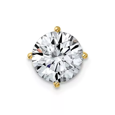 14k Gold 2ct. 8.0mm G H I True Light Moissanite Solitaire Chain Slide Pendant • $588.95