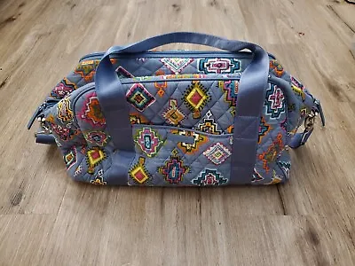 Vera Bradley Compact Traveler Painted Medallion Blue Aztec Pattern Quilted Rare • $48