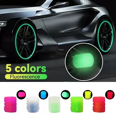 4Pcs Glow In The Dark Car Tire Valve Cover Wheel Tyre Rim Stem Caps Accessories • $3.72