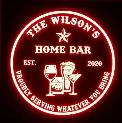 Custom Beer LED Sign Personalized Home Bar Pub Sign Lighted Sign Man Cave • $65