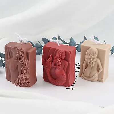 Mermaid Silicone Soap Making Mold Naked Girl Candle Handmade Craft Soap Molds • $10.50