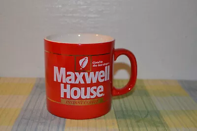 1980's Maxwell House  Instant Coffee Cup /Mug 8oz. Red~Gold  Made In England • $2.69