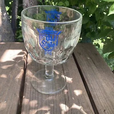 Vintage 6.25  HEILEMAN'S OLD STYLE Dimpled Stemmed Beer Goblet  • $15