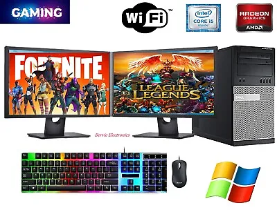$530 • Buy Gaming Desktop Computer Dell I7 AMD RX 32GB 960GB SSD Windows 11 DUAL 22'' LCD