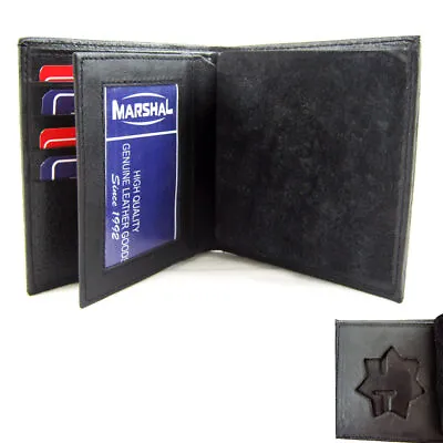 $17.23 • Buy Leather Wallet Police Star Shield Id Badge Holder Sherrif Officer Police Black !