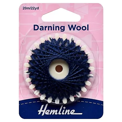 Hemline Navy Darning /Mending Wool X 20m: 4 Colours Available H1003.NY • £2.45