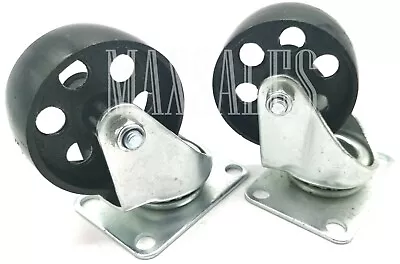 2 PC 3.5  Steel Metal Wheel Casters Top Plate Swivel Caster Heavy Duty  • $17.99