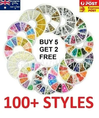 $7.50 • Buy Nail Art 3D Rhinestone, Pearls, Fruits, Christmas, Gems Wheel Nail Deco Nail Art