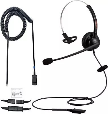 RJ9 Single Ear Headset With Microphone Call Center Headphone Landline Phone UK • £19.85