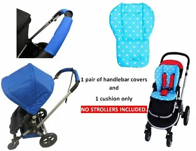 Pink Blue Polka Dot Cushion Pad Handlebar Cover Protect For Mutsy Baby Strollers • $15.99