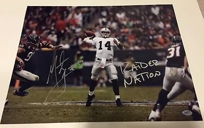 Matt Mcgloin Signed Action Passing Okland Raiders 16x20 Photo W/coa From Signing • $95