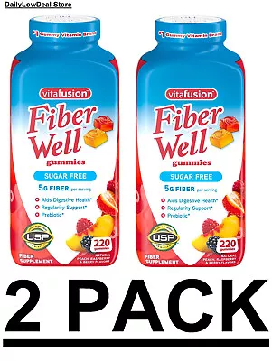 2 PACK - Vitafusion Fiber Well Gummies (220 Ct.) {Total 440 Gummies} FAST SHIP • $49.45