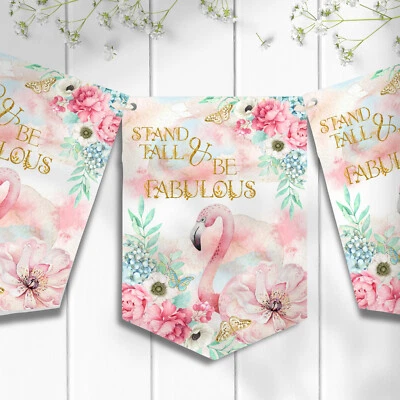 £5.79 • Buy Flamingo Bunting For Summer, Garden, & Birthday Party Supplies