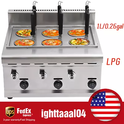 6 Baskets Commercial Pasta Cookers Propane Gas Noodle Desktop Ramen Cooker LPG • $311.60