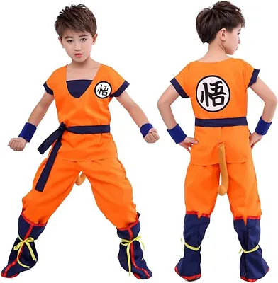 Kids Anime Dragon Ball Z Goku Cosplay Costume Boys Halloween Outfit Saiyan 120CM • $25.99