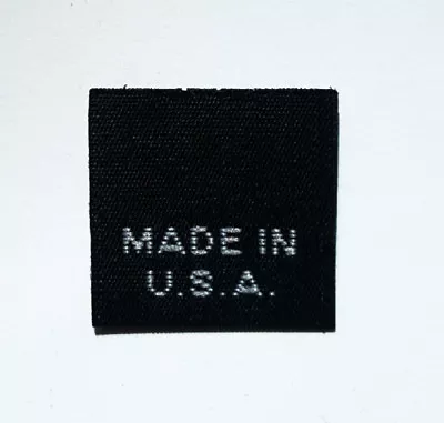 250 Pcs Black Woven Folded Clothing Sewing Care Label Tags - Made In U.s.a. • $18.99