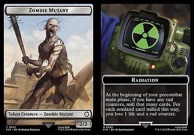 MTG Fallout TOKEN Zombie Mutant #0007 Radiation #0022 • $0.99