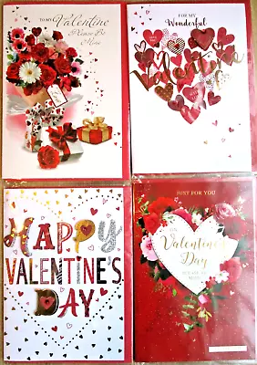 Valentines Day Cards + Envelopes. Luxury Embossed Foil Glitter - High Quality • £1.59