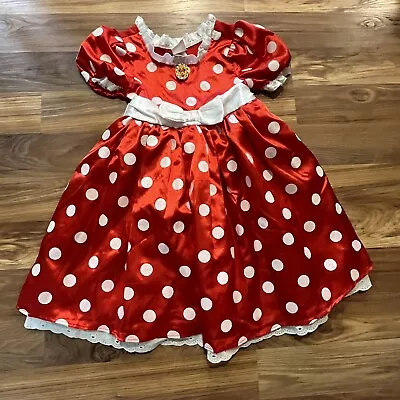 Disney Store Minnie Mouse Red White Polka Dot Dress Costume Girls Size M 7/8 • $19.99