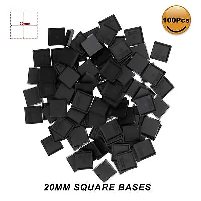 100pcs 20mm*20mm Square Model Bases For Wargames Table Games Plastic • $8.99