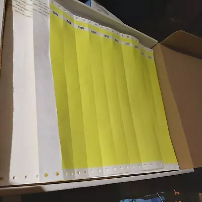 £0.99 • Buy Tyvek Paper Wristbands, 25mm, Fluorescent Yellow, Multiples Of 25