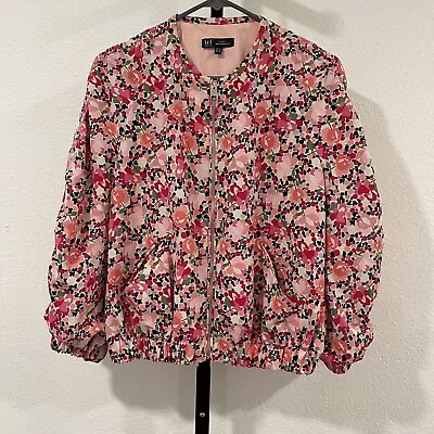 Zara TRF Floral Zip Up Bomber Jacket Multicolored  Medium • $25