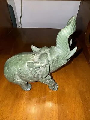 Exquisite Vintage Jade Elephant Sculpture - A Symbol Of Good Fortune • $99.99