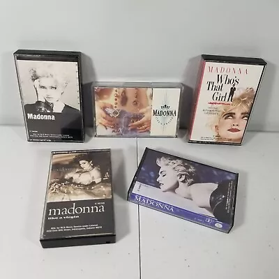 Madonna Cassette Tapes Lot Of 5 Like A Virgin Prayer Whos That Girl True Blue • $29.94