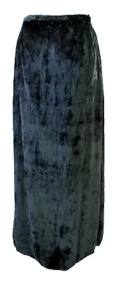 Vintage Crushed Velvet Grey Boho Hippie Party Long Flare Skirt UK 10 (6) • $16.15