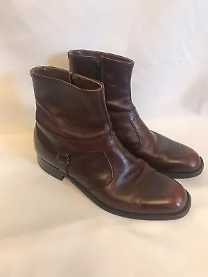 Vintage Breather Wright Ankle Boot OxBlood Red/Brown Leather Zip Mens 9.5 D. 468 • $85.90