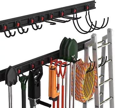 WORKPRO Garage Storage 64 Inch With 8 Adjustable Hooks And Hangers 4 Rails Steel • $39.99