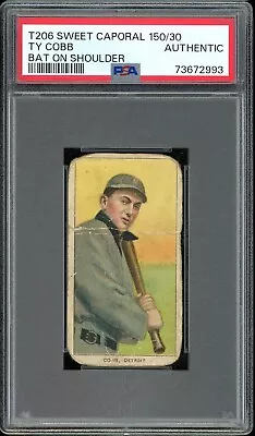 1909-11 T206 Sweet Caporal 150/30 Baseball Ty Cobb Bat On Shoulder PSA A • $2800