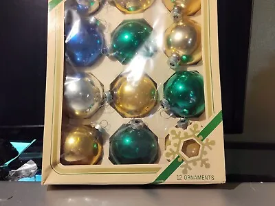 $12 • Buy Vintage Pyramid Glass Ball Ornaments Set Of 12 Christmas Holiday