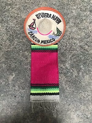 Vintage Souvenir Mini Riviera Maya Cancun Mexico Sombrero Hat With Rug  • $5