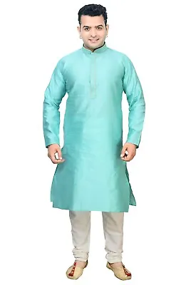 Men's Indian Summer Style Jacquard Pastel Coloured Kurta Pajama Salwar 1906 • £39