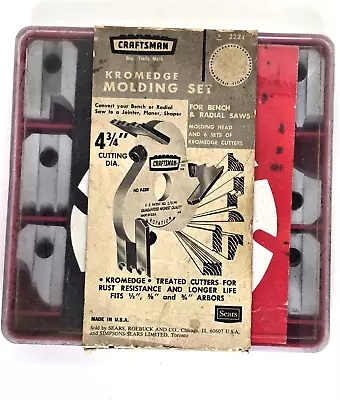 Vintage Craftsman Molding Set W/ 6 Sets Of Kromedge Cutters 3221 Made USA 1965 • $34.97