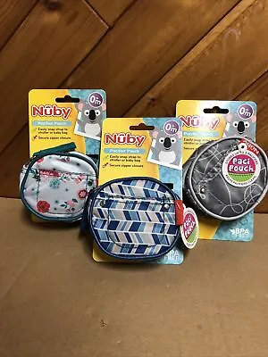 Lot Of 3 Nuby Pacifier Holder Paci-Pouch Brand New • $15.99