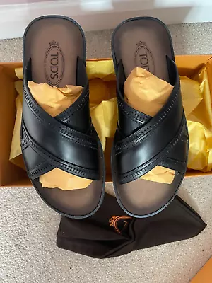 Tods Leather Sandal Sliders UK9 Italian Made • £149.99