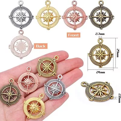 5 Compass Charms Pendants Rose Gold Bronze Tone Captain Of My Soul Nautical  • $6.99