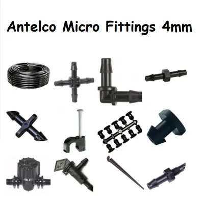 £2.39 • Buy Antelco Micro Irrigation Fitting 4mm Pipe Barbed Garden Watering Connector Valve