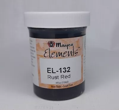 Mayco Elements Ceramic Glaze EL-132 Rust Red USED 4 Oz Jar • $19.99